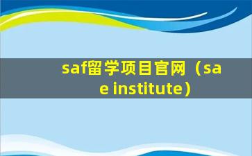 saf留学项目官网（sae institute）